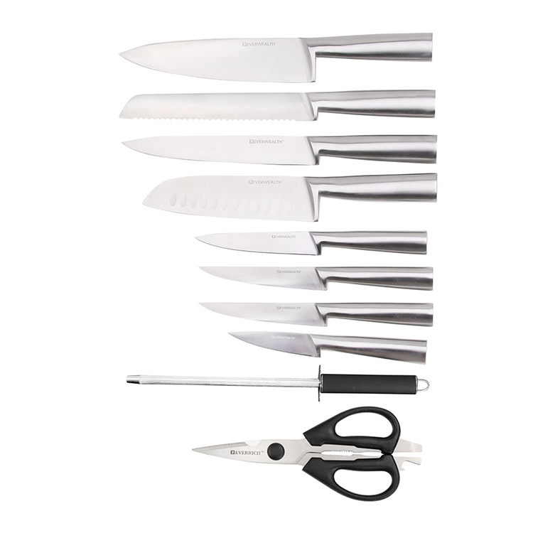 Commercio all'ingrosso Professionale Accessori Cucina Coltello Set In Acciaio Inox Hollow Maniglia Giapponese 10 Pezzo Cucina Chef Coltelli Set 