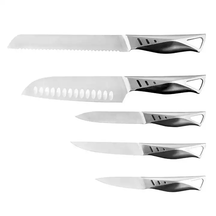 2022 Vendita Calda Nuovo Design Lama Maniglia 5 Pezzi Coltello In Acciaio Inox Coltello Da Cucina Set 