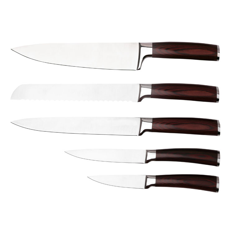 Migliore professionale 6 pz Cucina Forgiato Blocco Coltello Set Cucina Con Manico In Legno 