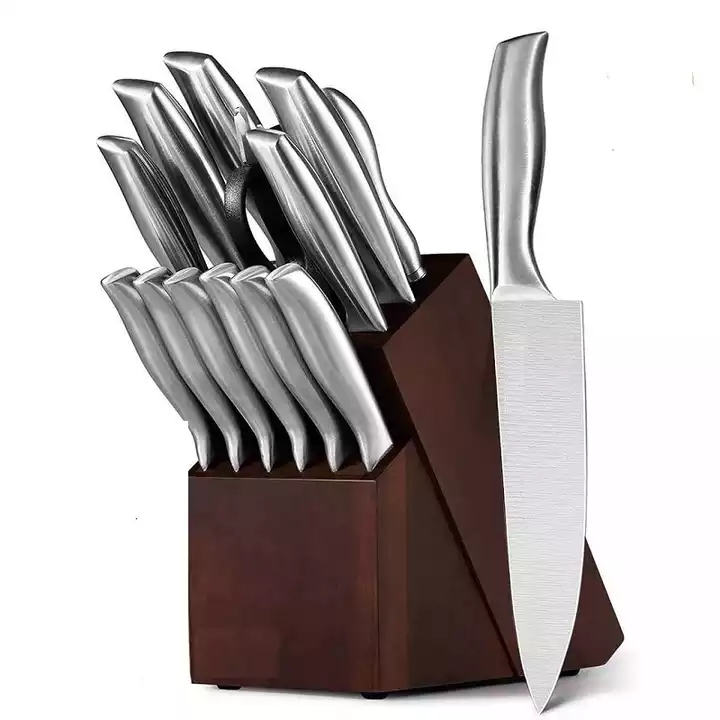 Commercio all'ingrosso Personalizzato OEM Professionale 14 Pz Chef Knife Set In Acciaio Inox Set Coltelli Da Cucina Con Blocco 