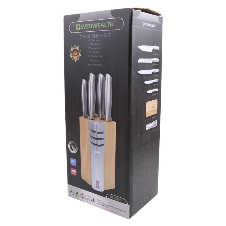 Nuovo Disegno 6 Pz Piccola Dimensione Multifunzionale Coltello Set Coltello Da Cucina Set Con Supporto In Legno 